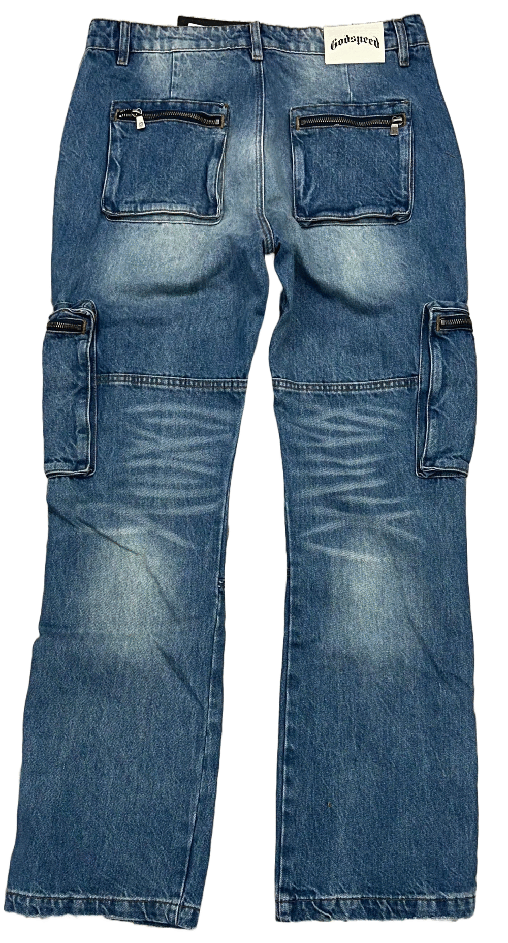 Godspeed Double pocket Flared Cargo Denim - Image 2