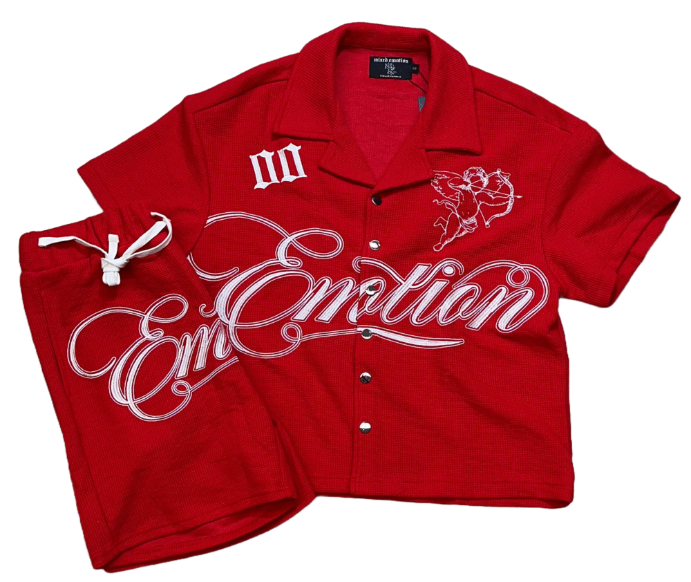 Mixed Emotion Signature Button Up & Shorts Set - Image 4