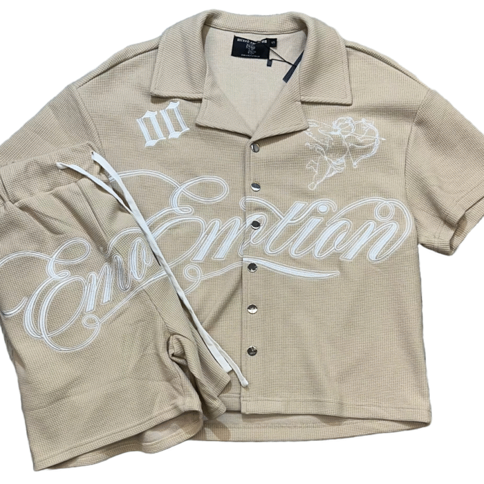 Mixed Emotion Signature Button Up & Shorts Set
