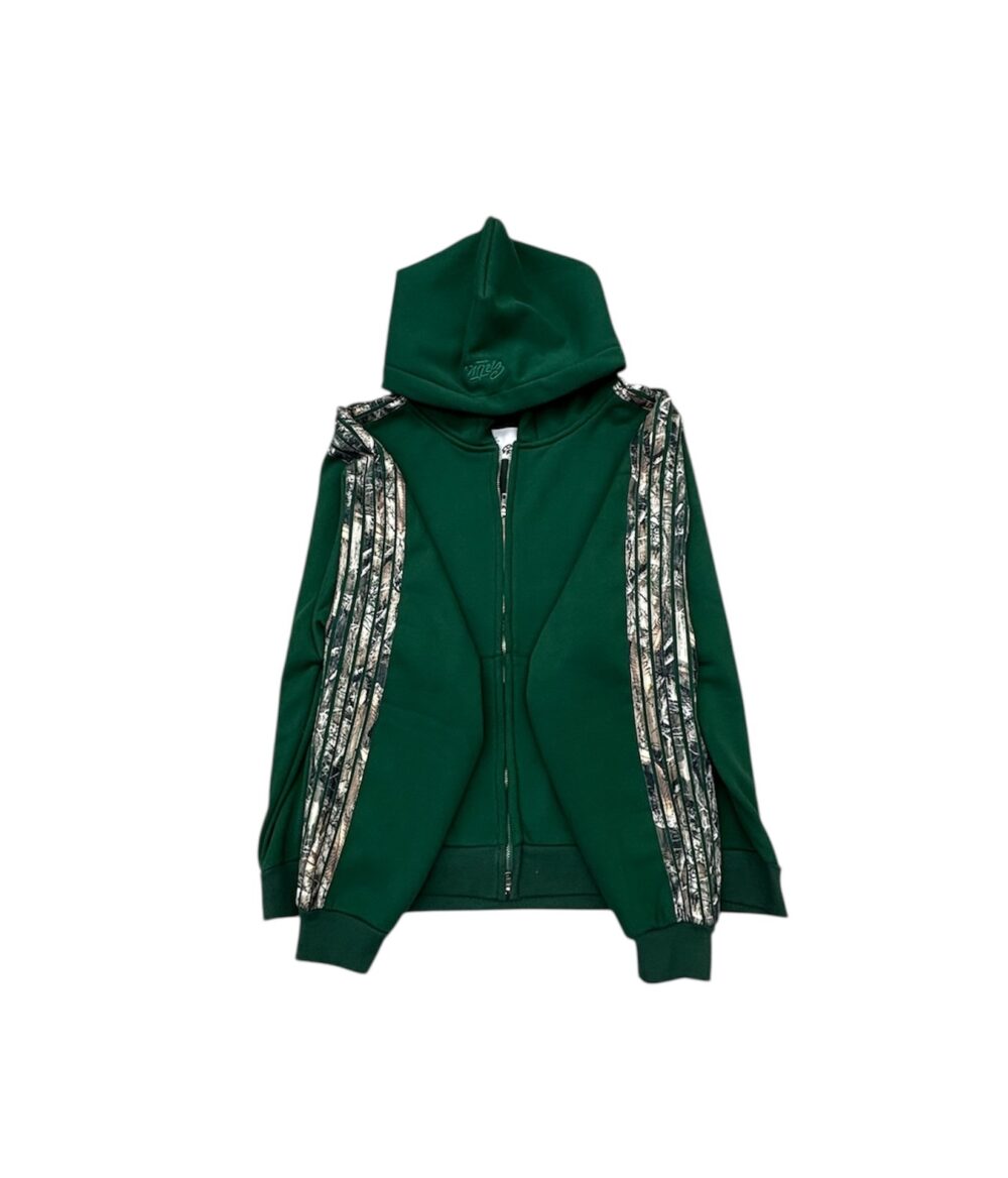REAL Camo Striped Zip Up Hoodie And Camo Striped Baggy Pants Set - Image 3