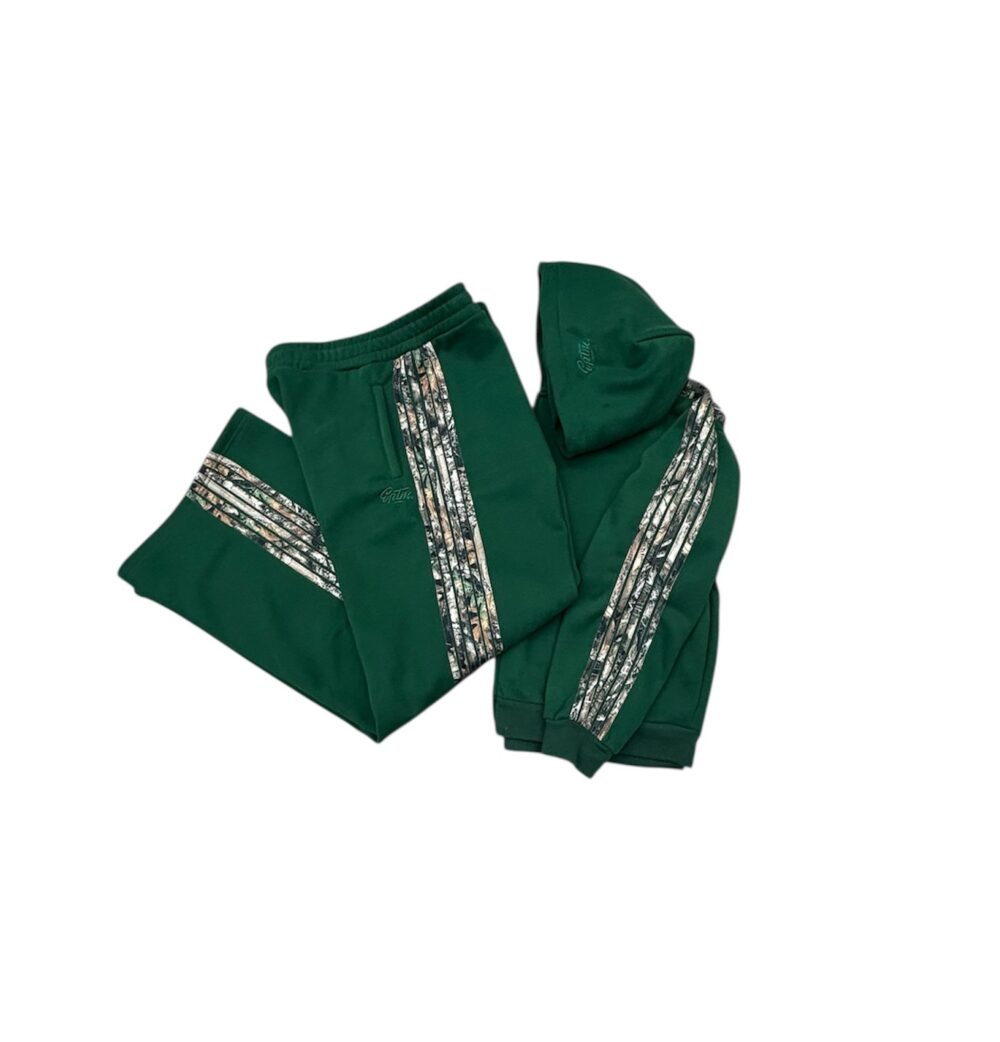 REAL Camo Striped Zip Up Hoodie And Camo Striped Baggy Pants Set - Image 2