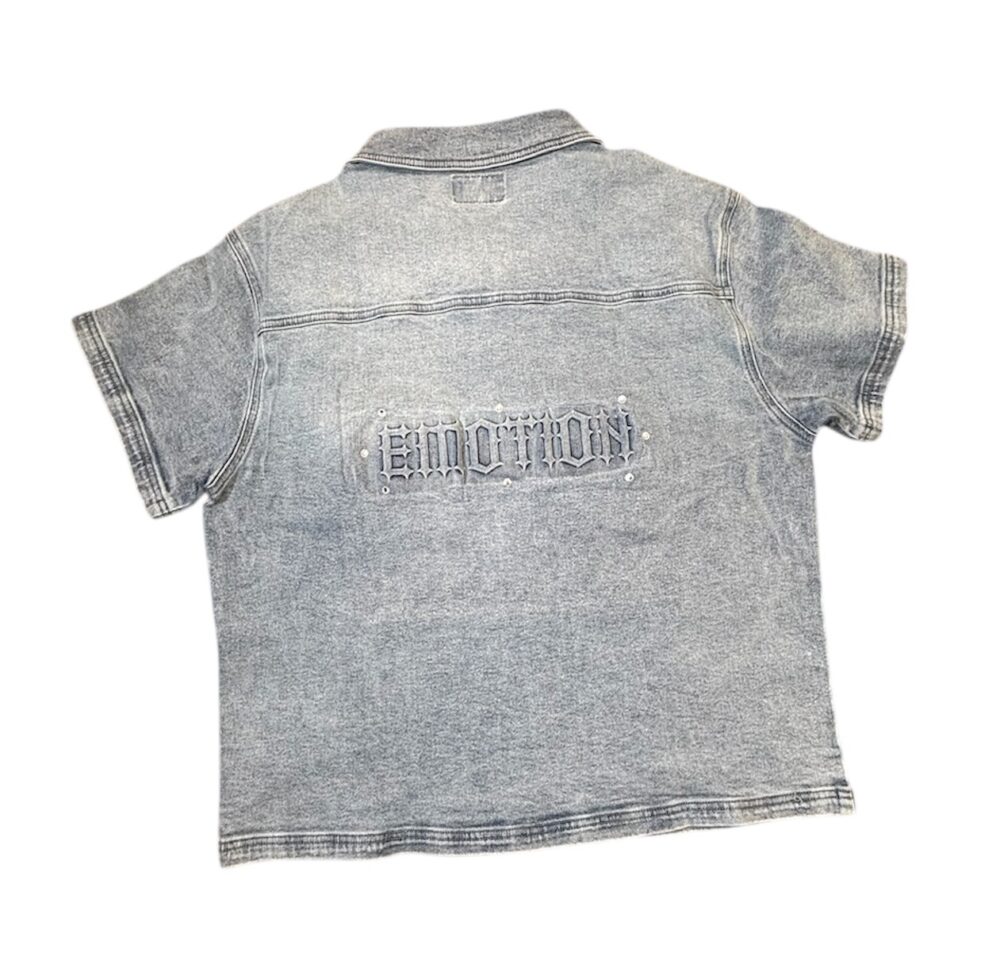 Mixed Emotion 'Paisley' Denim Shirt and Shorts Set - Image 4