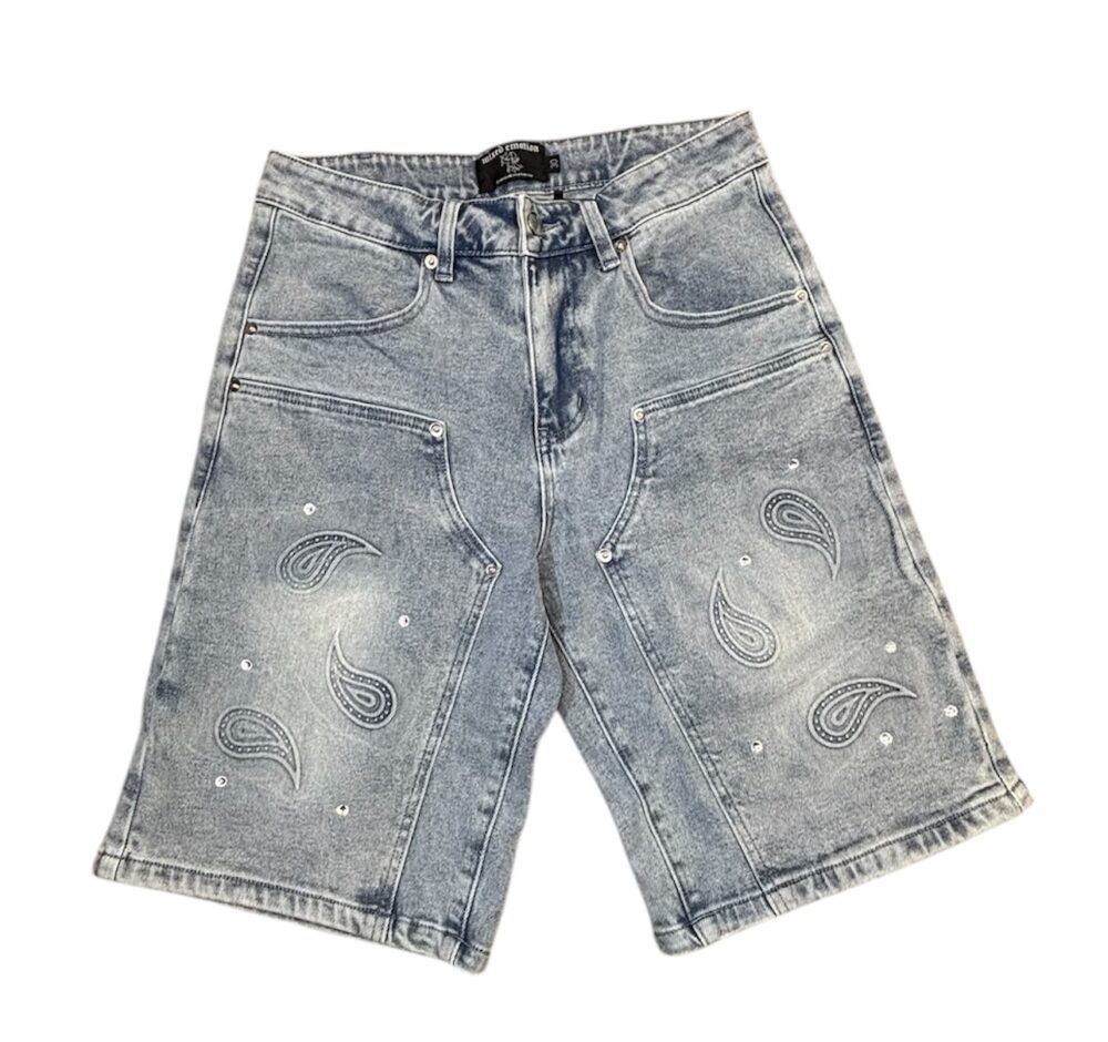 Mixed Emotion 'Paisley' Denim Shirt and Shorts Set - Image 3