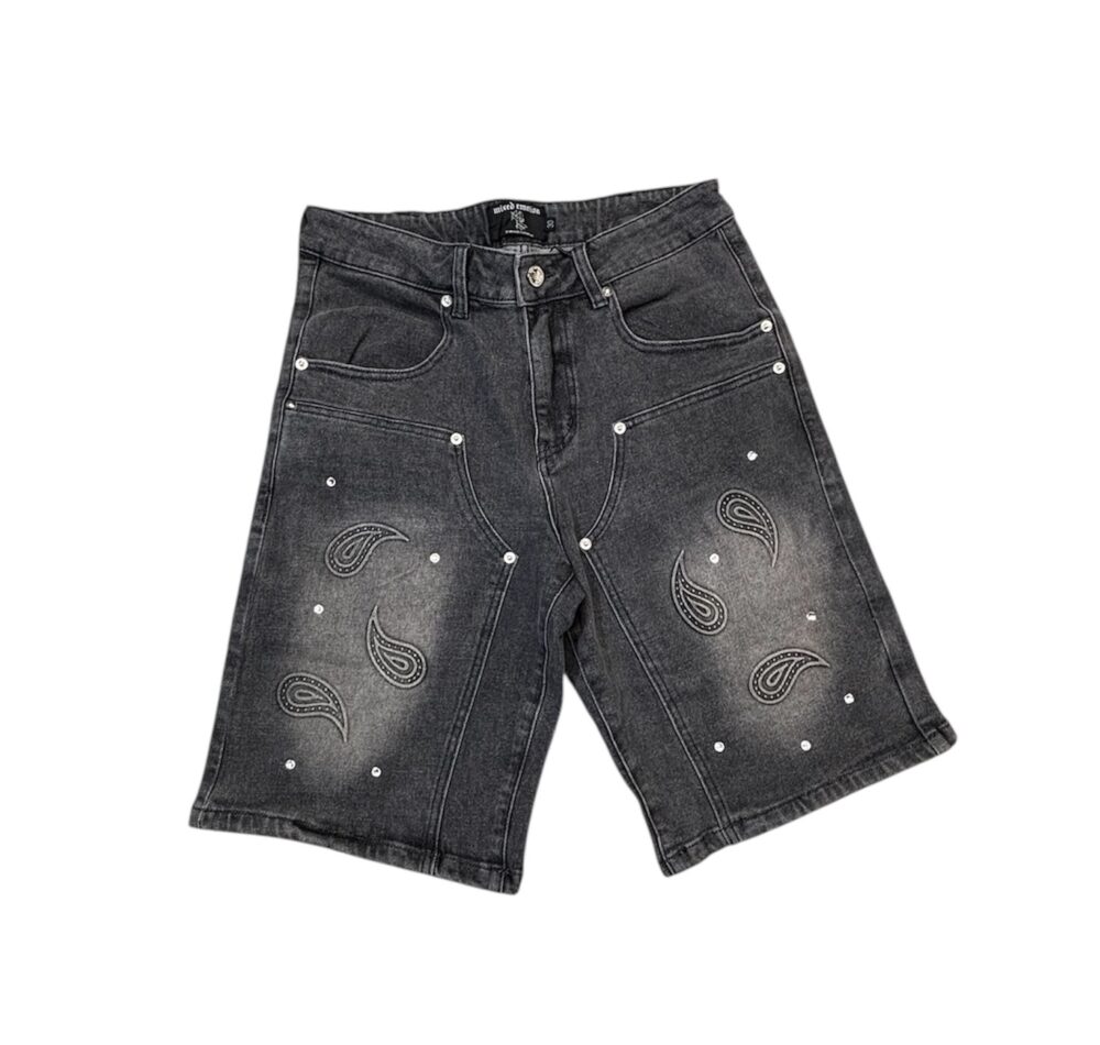 Mixed Emotion 'Paisley' Denim Shirt and Shorts Set - Image 9