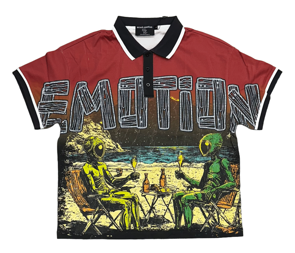 Mixed Emotion “Paradise” Button up Tee