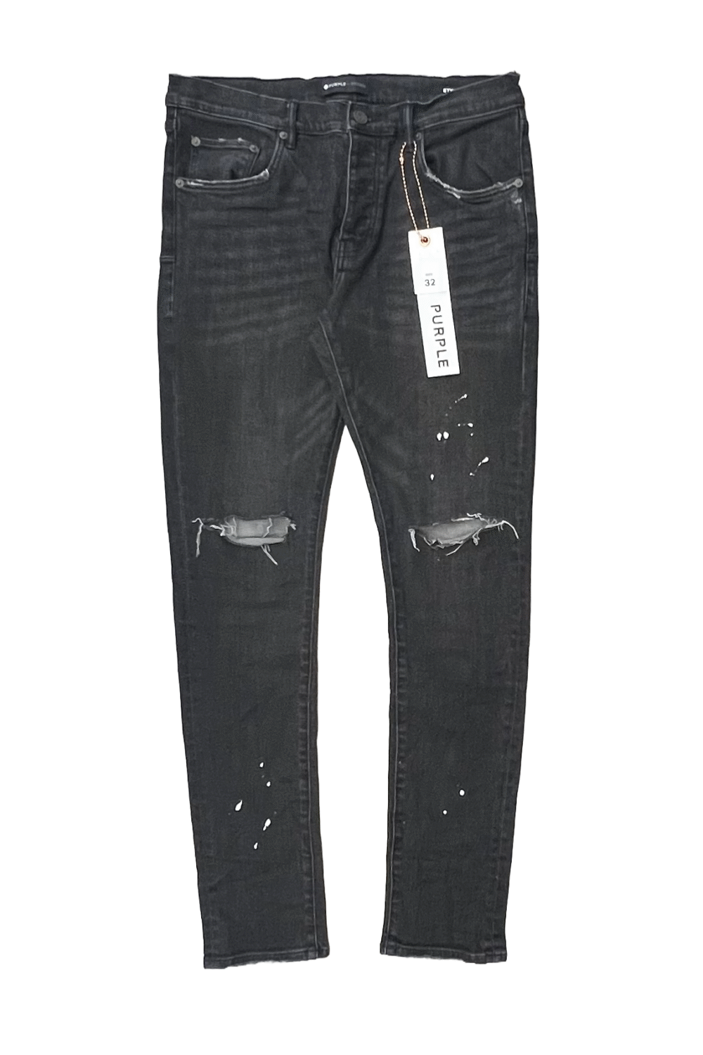 Purple Brand P001 Black Overspray Jeans