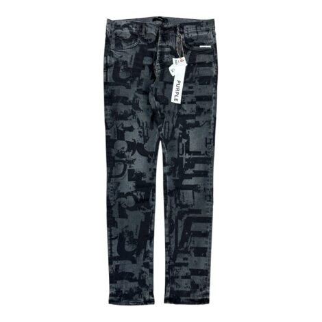 Purple Brand Grunge Print Skinny Denim