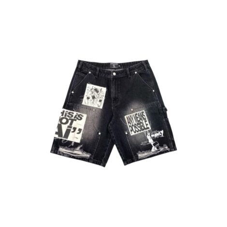 MIXED EMOTION “AI” Denim shorts
