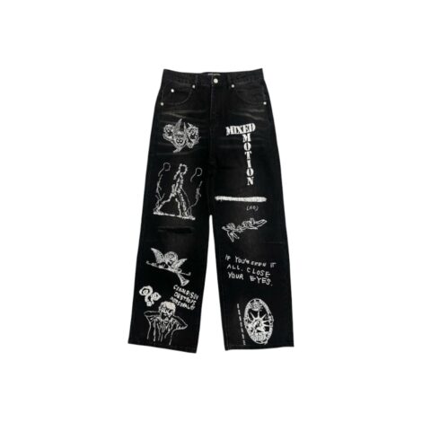 MIXED EMOTION Canvas Denim Pants