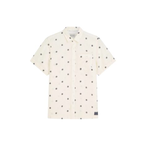 SCOTCH AND SODA Linen Printed Regular-Fit Short-Sleeved Shirt