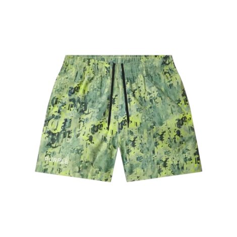 PURPLE BRAND Worn Gothic Camo Swim Shorts